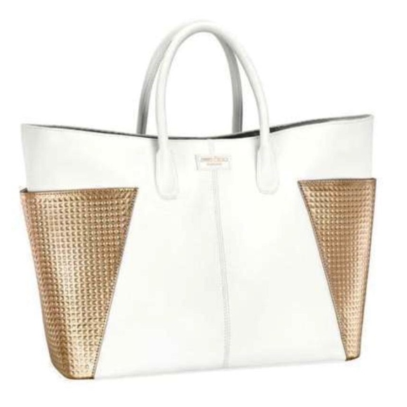 Jimmy Choo Handbags - Jimmy Choo Parfume White and Gold Tote Bag